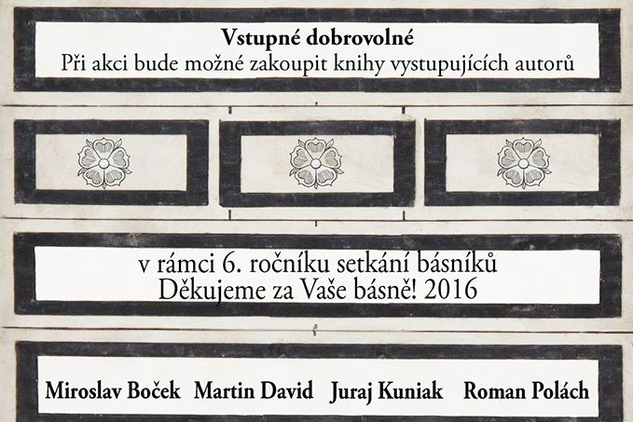 Autorské čtení Děkujeme za Vaše básně 2016 - plakát